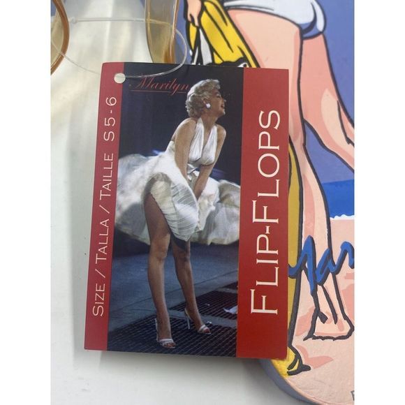 new colorful Marilyn Monroe flip flops your choice size 5/6 - Picture 5 of 9
